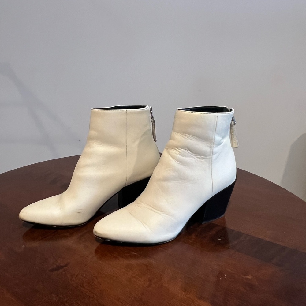 Dolce Vita White Ankle Booties